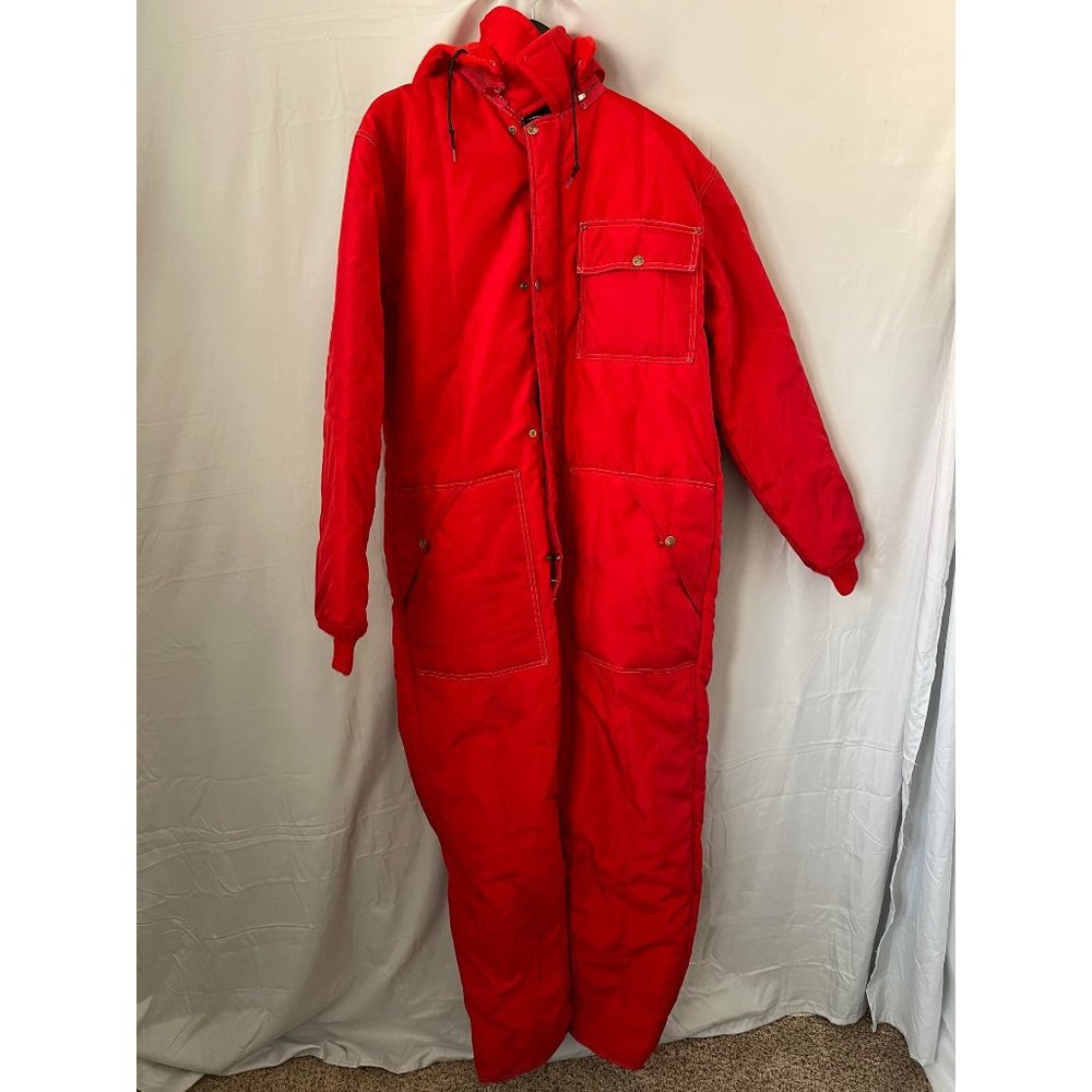 Vintage RefrigiWear Garment Red Insulated Overall/Suit - Picture 5 of 14